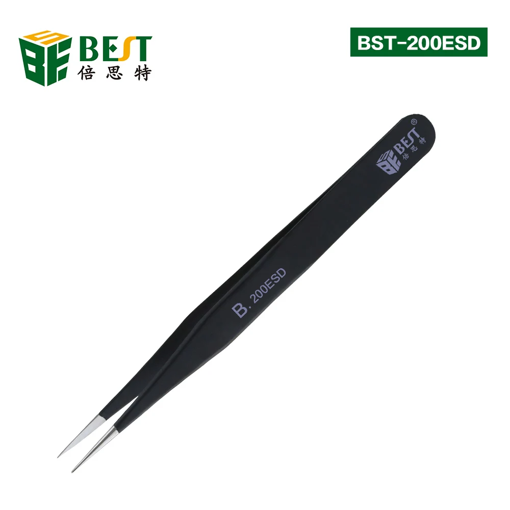 

BST-200ESD Anti-static ESD Straight Tweezers for Phone Repairing Eyelash Making and Maintenance Repair Tool