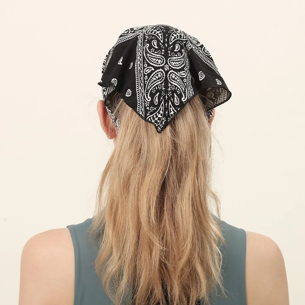 Женская треугольная повязка для волос с цветочным принтом