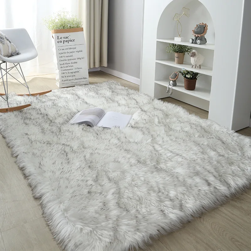 

Thick Carpet Soft Sheepskin for Living Room Plush Rug Bedroom Faux Fur Wool Fluffy Floor Carpets Window Bedside Home Decor Rugs