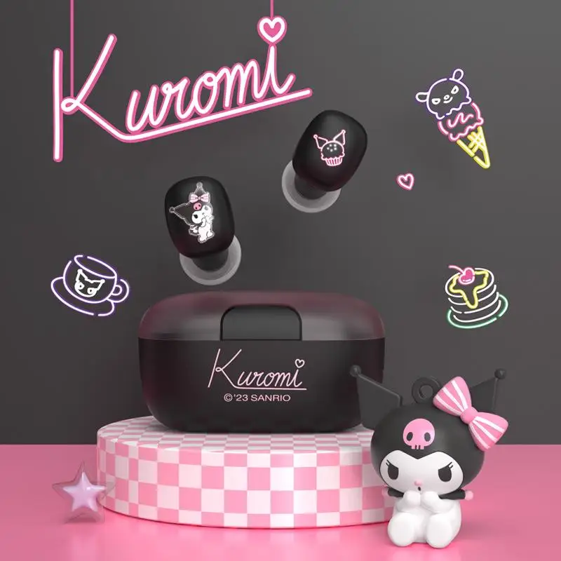

Kawaii Sanrio Kuromi Cinnamoroll Printed Wireless Bluetooth Earphones 2023 My Melody Pochacco Wireless Headset Headphones Gift