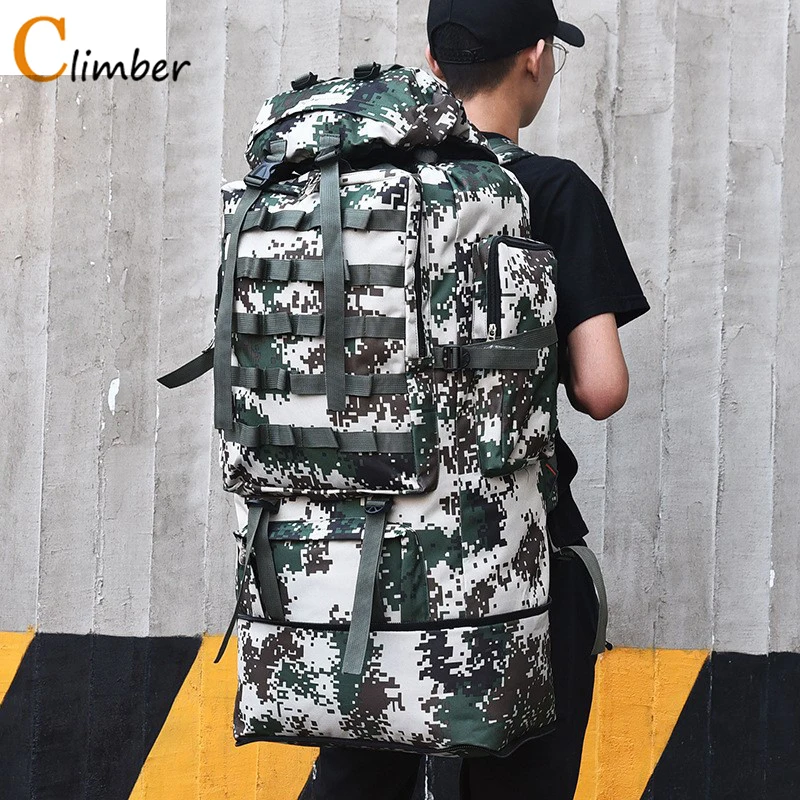 

Outdoor Sports Tactical Backpack 100L Combination Backpack Camouflage Multi functional Hunting Bag Mountaineering Camping Bag