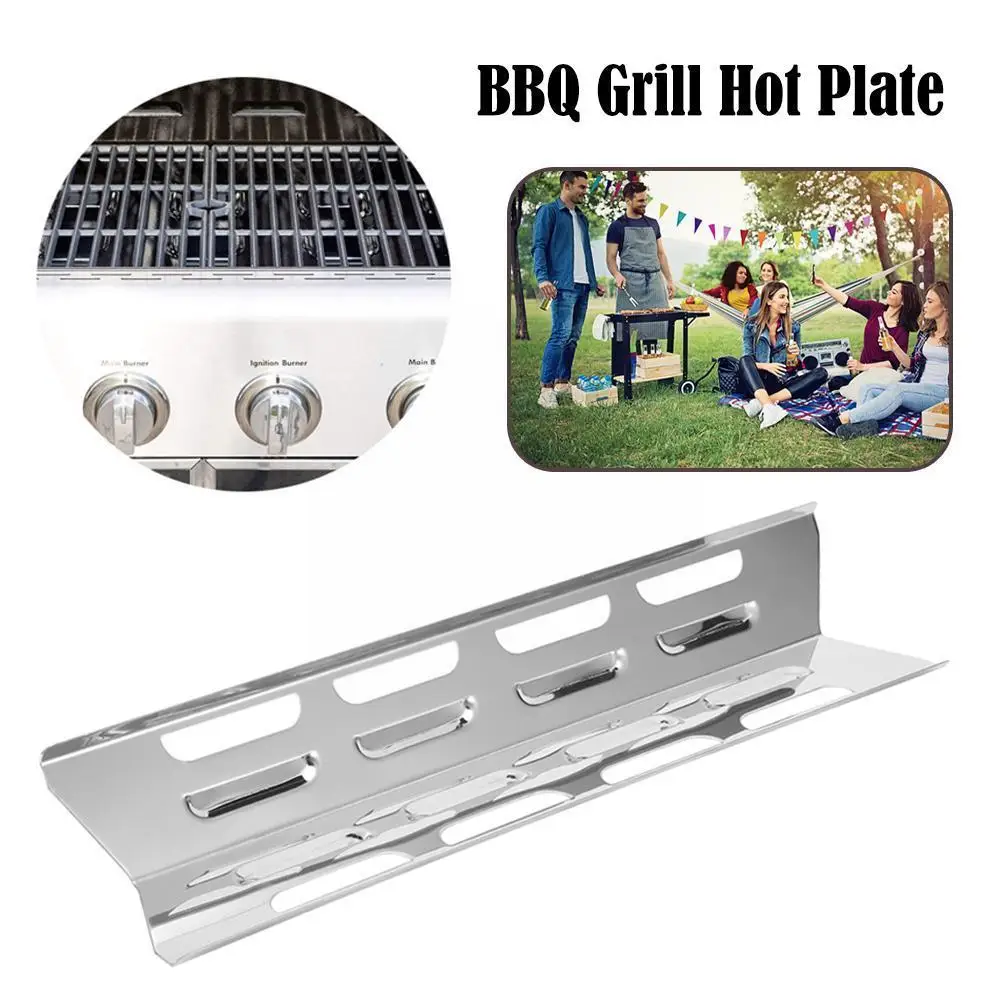 

4pcs Outdoor Gas Grill Heat Tent Bbq Cover Tent Tamers Deflector Plate Flame Steel Barbecue L0g4