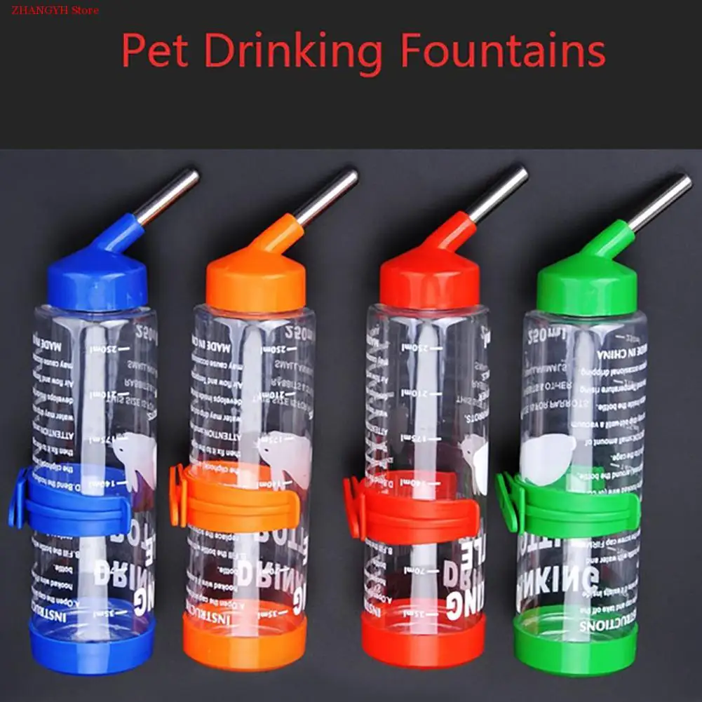 

250ML Pet Drink Stainless Steel Automatic Water Fountain Bottle Rabbit Cat Dog Pets Hamster