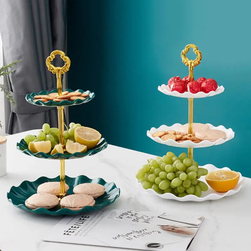 

European-style Three-layer Candy Tray Living Room Creative Fruit Tray Cake Stand Refreshment Fruit Tray For Christmas Party