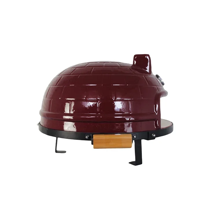 16-дюймовый гриль-барбекю Kamado с каменным узором, красный, с бамбуковыми ручками, для дома и сада (art.: 3920dcaade548) - 3920dcaade548