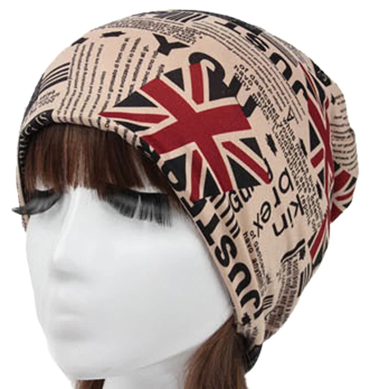 

women and men's summer beanie slouch hat ring bandana skull cap flag stars camo pattern