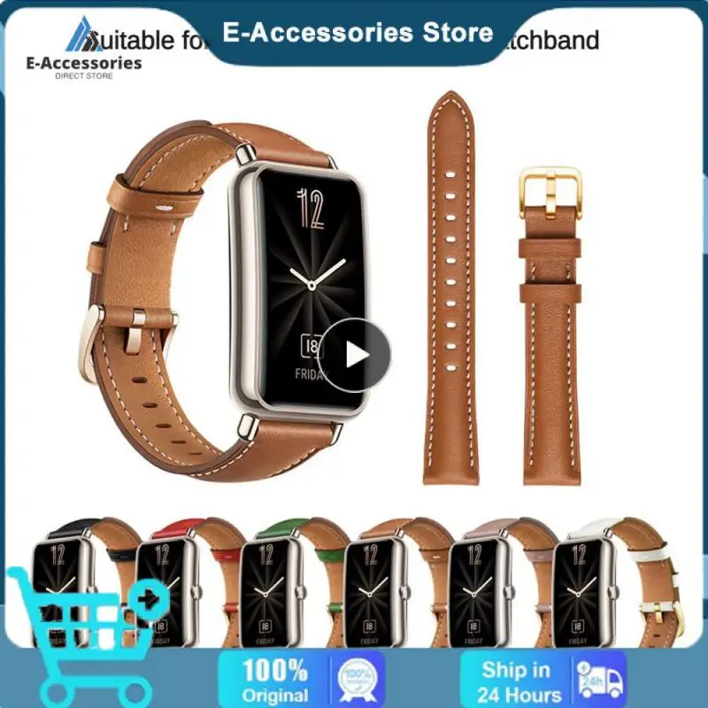 

For Hauwei Watch Fit Mini Applicable To Huawei Watch Strap Leather Comfortable To Wear Leather Strap Genuine Leather Rich Color
