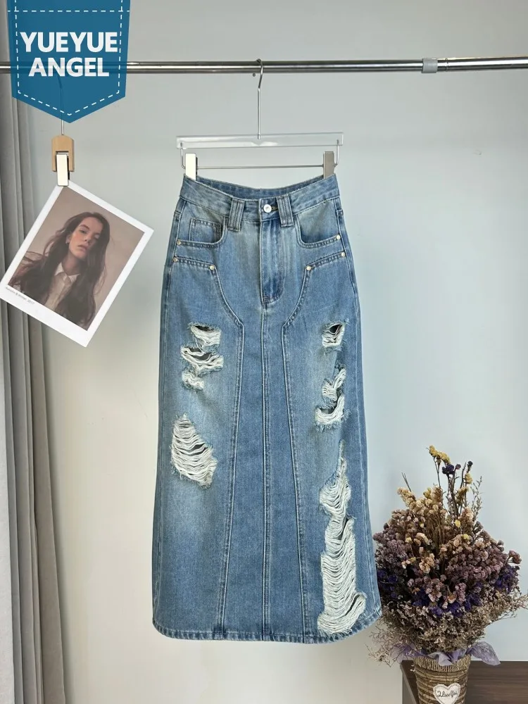 Женская длинная юбка с высокой талией Повседневная трапециевидная в винтажном