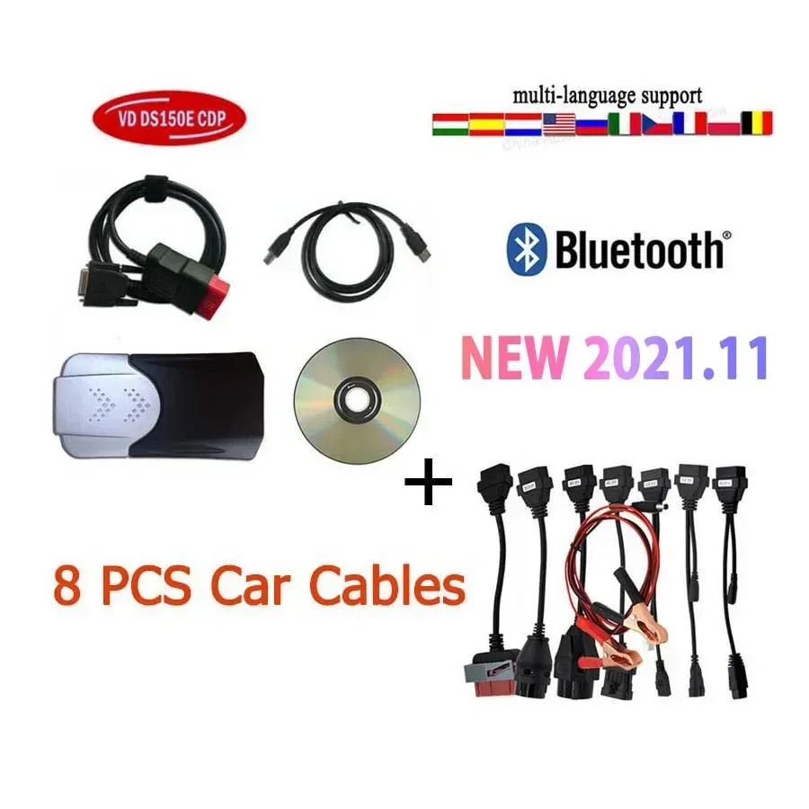 2024 Лидер продаж Obd2 сканер 2021.11 с Keygen Новый Vci Vd Ds150e Cdp Usb Bluetooth автомобильные