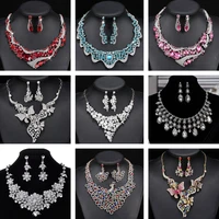 new ladies jewelry set wedding jewelry bride wedding necklace earrings two piece set nightclub exaggerated water drop necklace