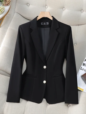 Женский офисный Блейзер, деловая куртка розового, бежевого, черного цветов, весна-осень 2019