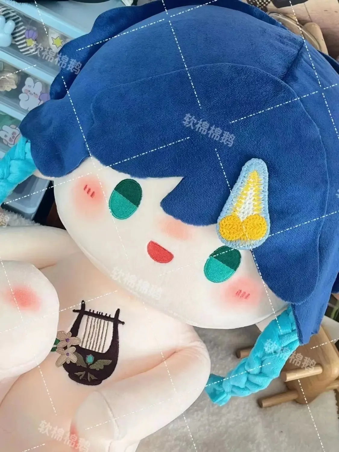 Аниме геншин ударный 40 см атрибуты Венти косплей мягкое тело одежда сидя подушка