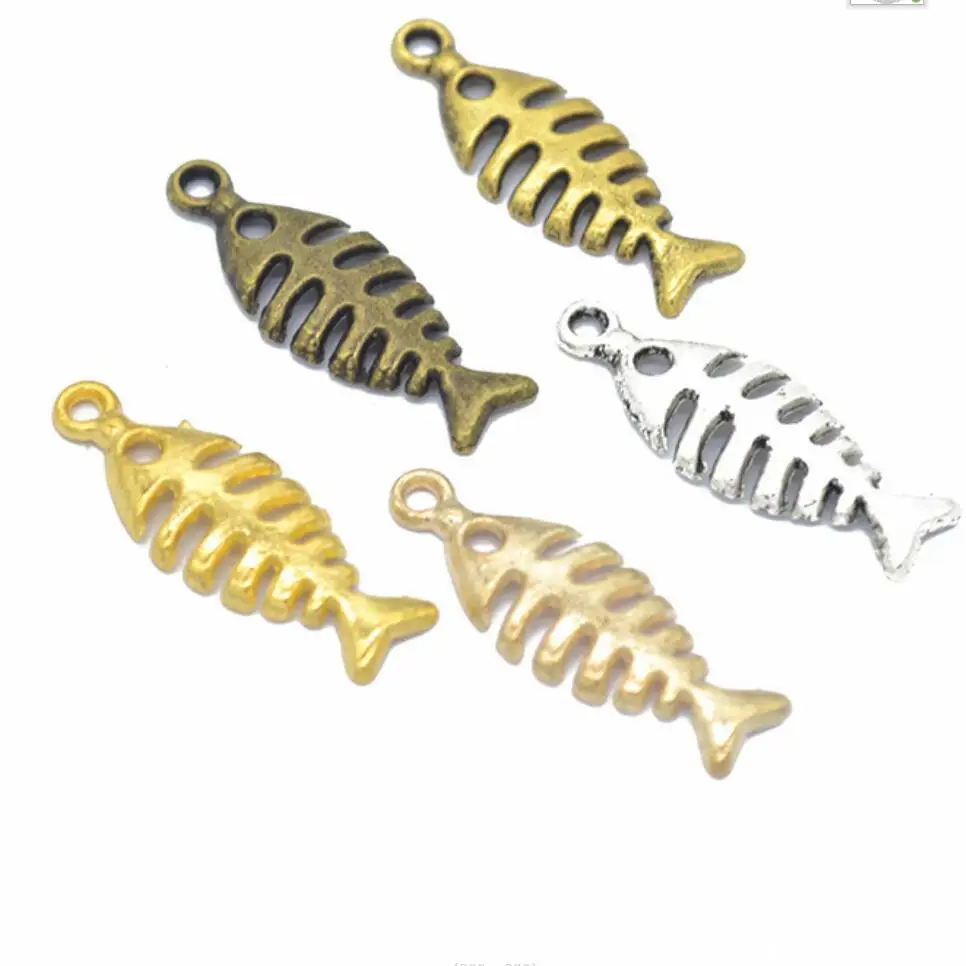 

150pcs Silver Color 46x11mm Fish Bone Charms Fish Pendant For Jewelry Making DIY Jewelry Findings Charms 26*9mm F0520
