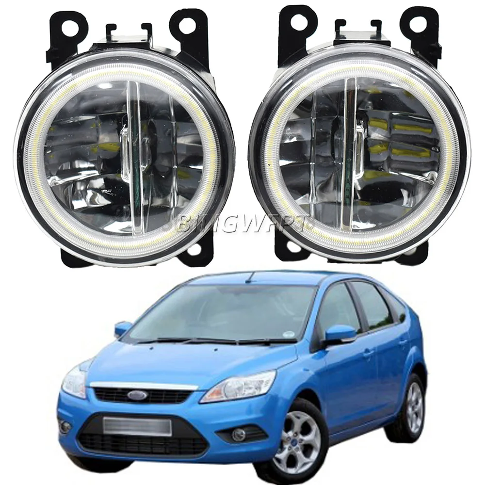 

Для Ford Focus MK2 MK3 2004-2015 Автомобиль H11 фонарь передний туман фонарь + ангельские глазки дневные фонари DRL 12 В 2 шт.
