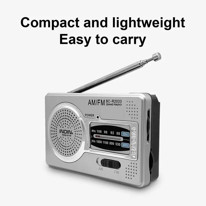 BC-R2033 AM FM Radio Telescopic Antenna Full Band Portable Radio Receiver Retro FM World Pocket Radio Player for Elder images - 6