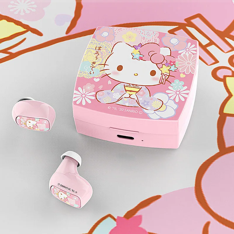 

Sanrio Kawaii Anime Hello Kitty Girly Heart KTcat Cute Cartoon Character Hd Sound Quality Bluetooth Headset Gifts for Girls