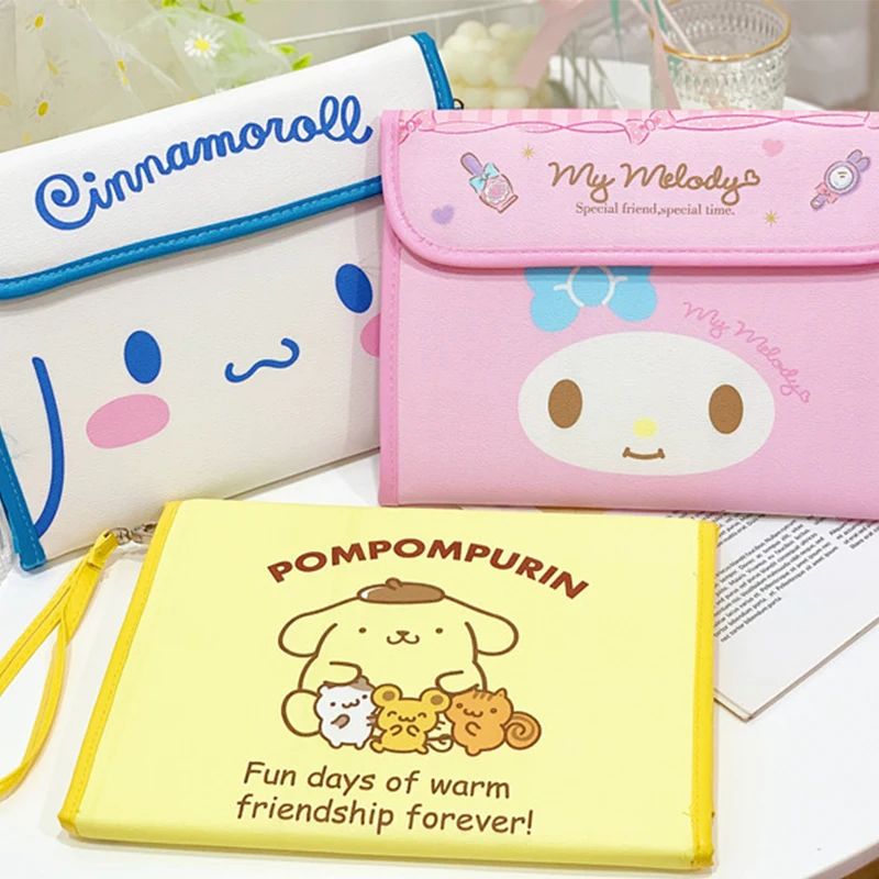 

Kawaii Kuromi Сумка для документов аниме Моя Мелодия Hello Kitty Cinnamoroll Обложка для паспорта сертификата Женская школьные принадлежности