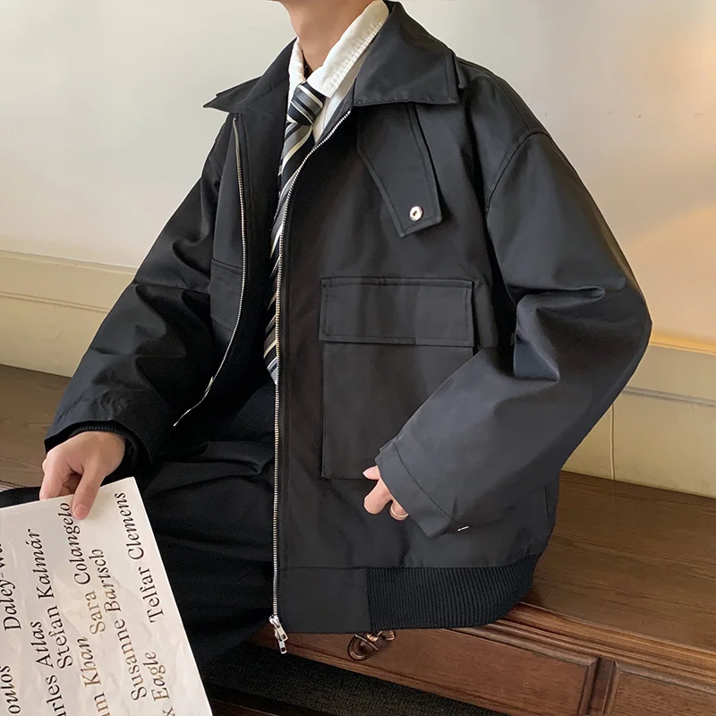 Winter Jacket Men Warm Fashion Thickened Shoulder Pad Jacket Men Streetwear Korean Loose Thick Short Coat Mens Parker Clothes