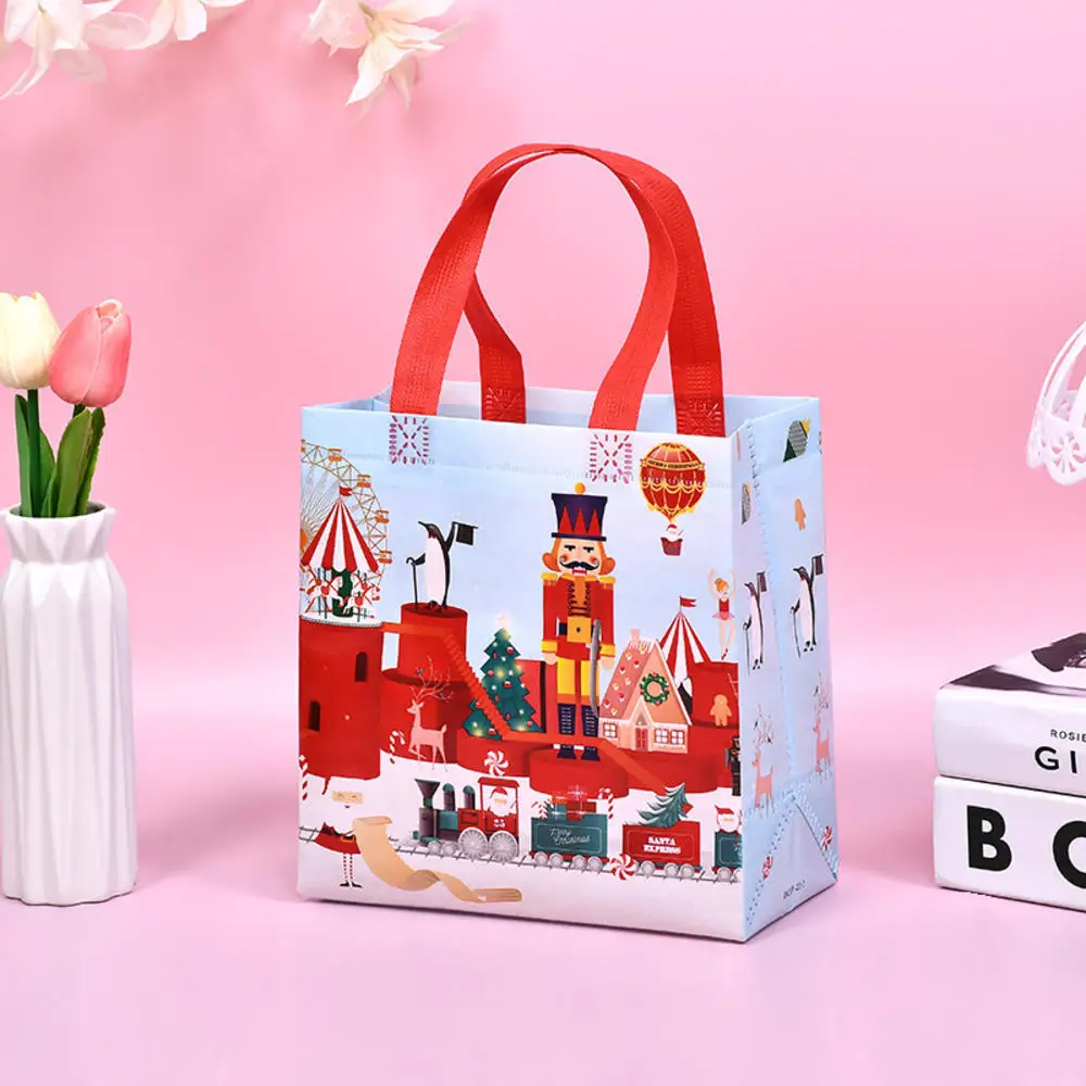 Рождественская сумка-тоут, нетканое полотно, мультяшный принт
