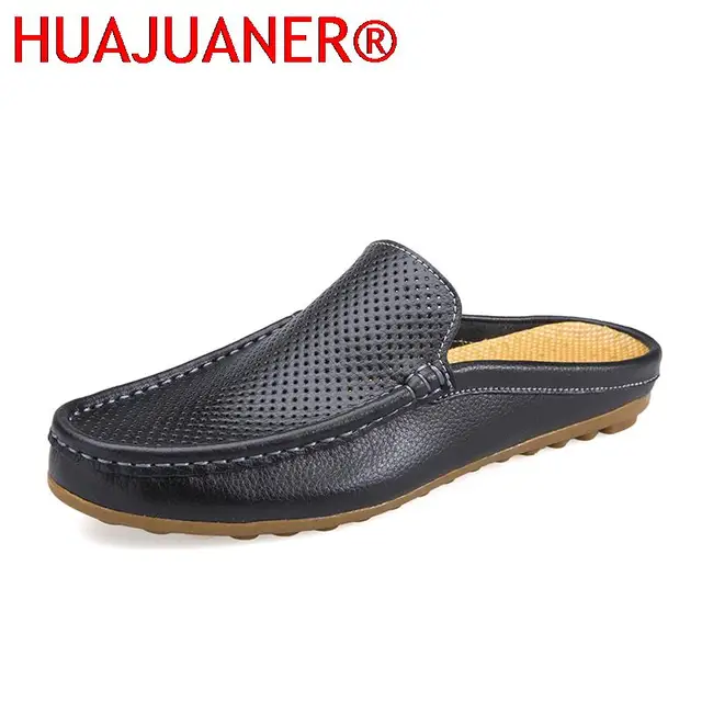 Casual Peas Loafers Men Half Slippers 
