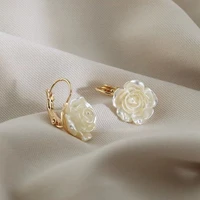 vintage camellia fashion elegant earrings for women fashion flower accessories luxury colgantes ear rings party wedding jewelry