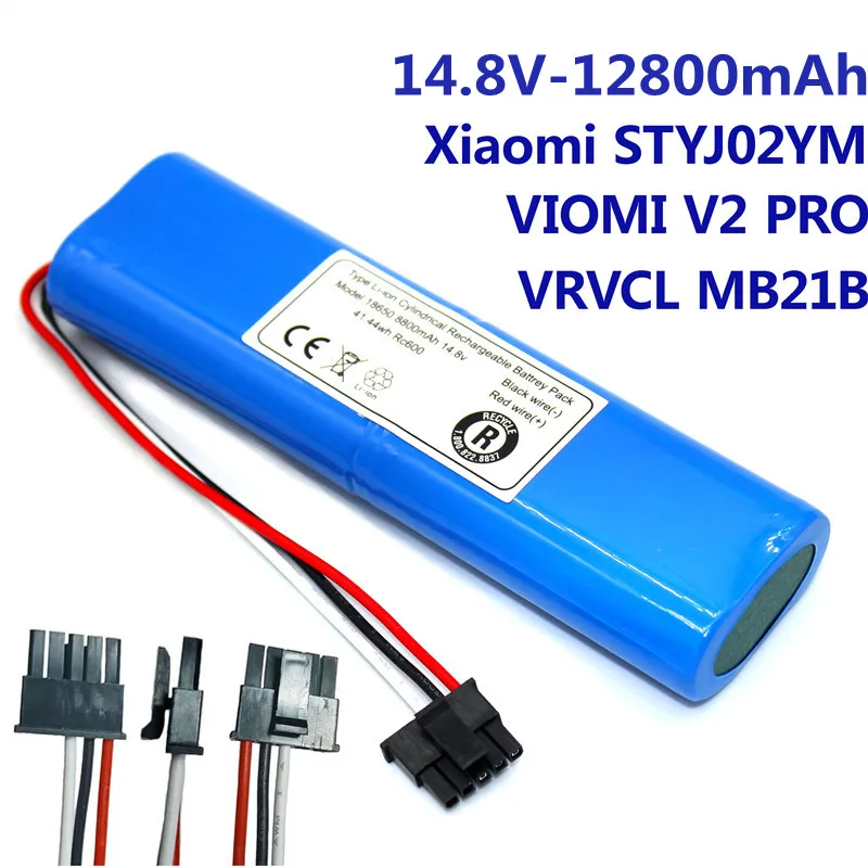 100% новый. Литиевый аккумулятор 14 8 в 12800 мАч 18650 подходит для viomi V2 pro vrvclmb21b и Xiaomi