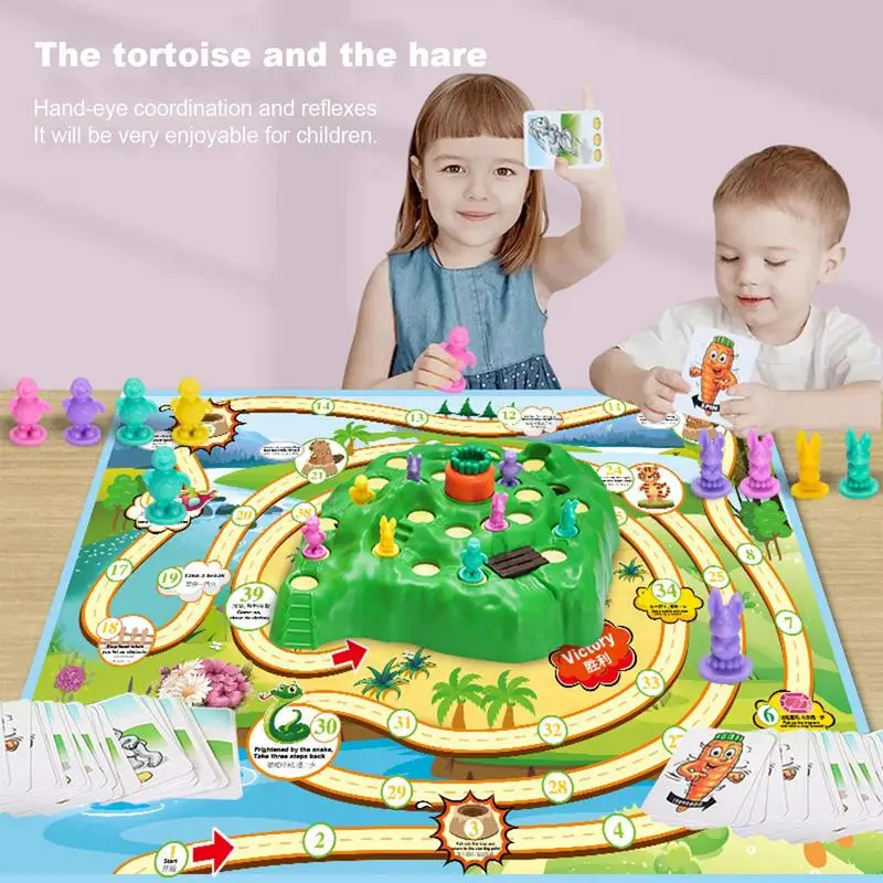 

Bunny Rabbit Competitive Trap Tablet Board Games Play Chess Children Family Fun Montessori Educational Toys Kids Birthday Gifts