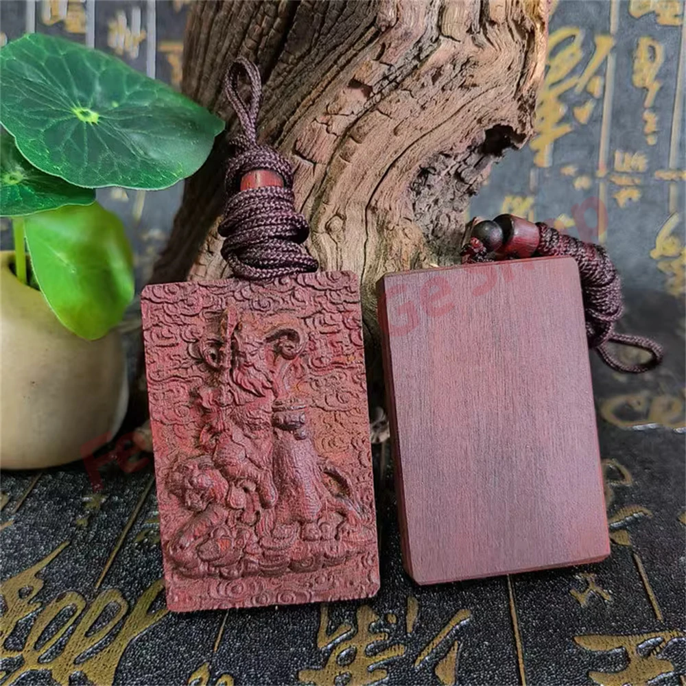 

Taoist Thunder Jujube Wood, Old Material, Relief, God of Wealth - Zhao Gongming Pendant, Taoist Cultural Crafts