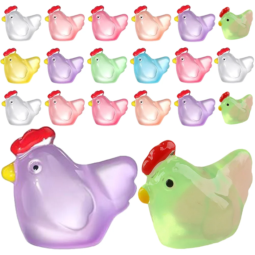 

70 Pcs Car Decor Mini Chick Statue Miniature Animal Adornment Resin Craft Chicken Figurines Desktop Small Tiny Statues
