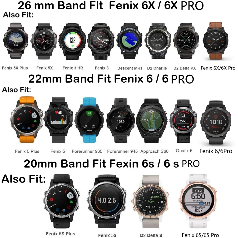 Ремешок для часов Quickfit Garmin Fenix 7s 7 7x 6s 6 6x Pro 5s 5x 5 Plus силиконовый ремешок браслета