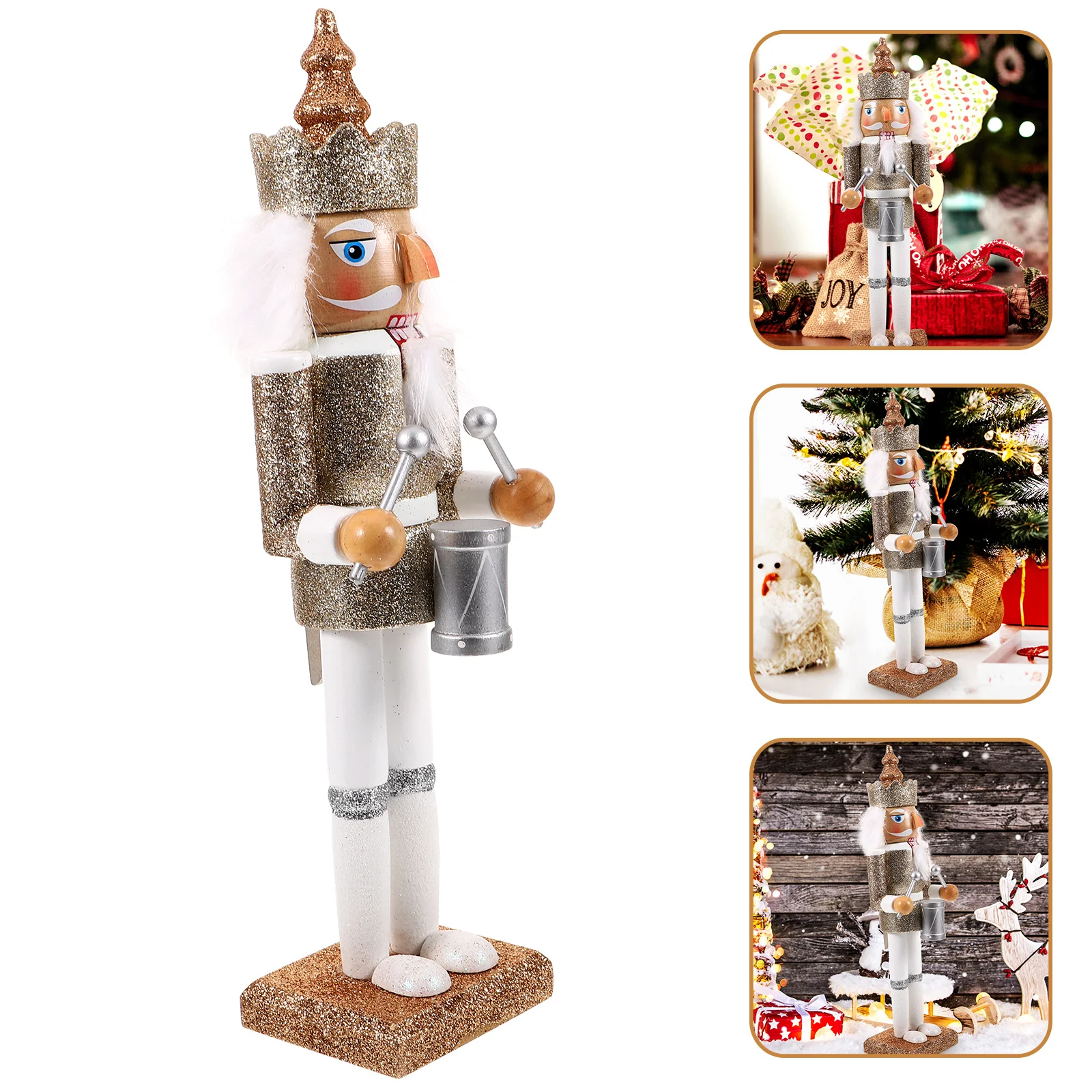 

Nutcracker Wooden Puppet Ornament Kids Christmas Decorations Desktop Walnut Soldier Table Ornaments Figures Xmas