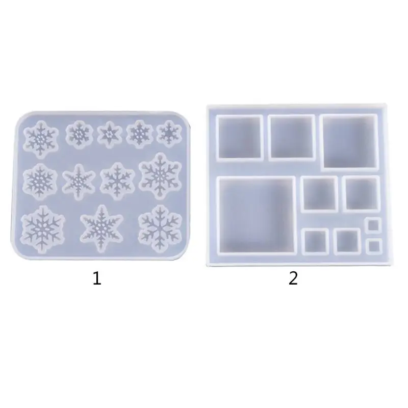 

Snowflake/Square Shape Silicone Mold Epoxy Resin Crafts Casting Mold for DIY Craft Keychain Pendants Bag Charm Gift Tags