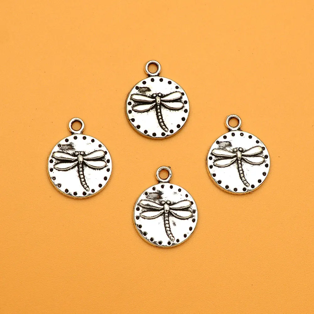 Винтажные подвески в виде стрекозы 20 шт./партия насекомых для браслетов ожерелий