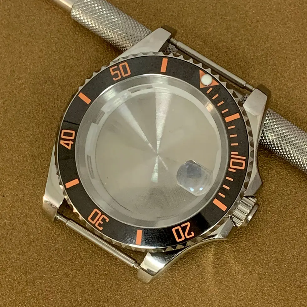

39mm Watch Case Two-way Rotation Case Sapphire Glass Fit Miyota 8215,8205 Pearl 2813 GMT3804 Automatic Movement Watch