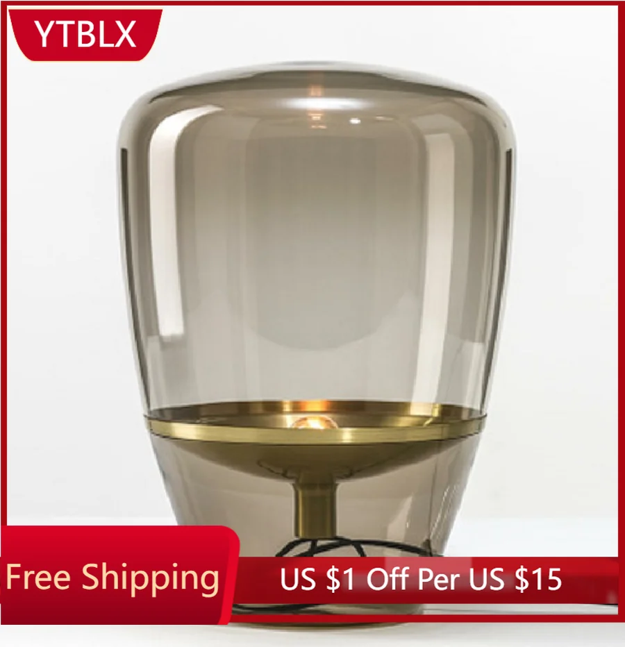 

LukLoy Nordic Style LED Table Lamp For Living Room Indoor Glass Table Light Bedside Bedroom Decorative Lamp Glass Light Fixtures