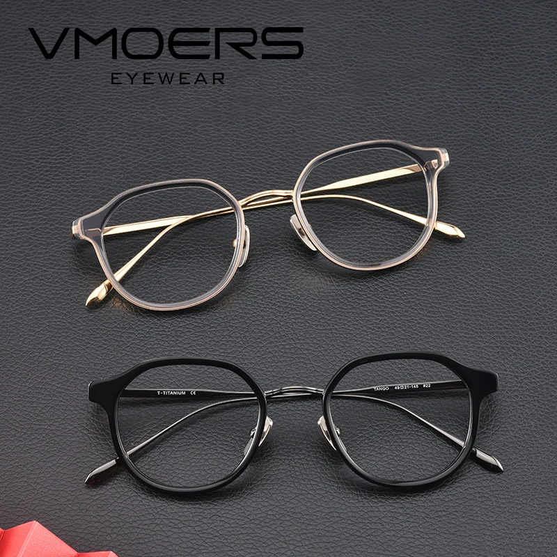 

VMOERS Pure Titanium Progressive Optical Eyeglasses Men Myopia Spectacles Eyewear Vintage Round Multifocus Prescription Glasses