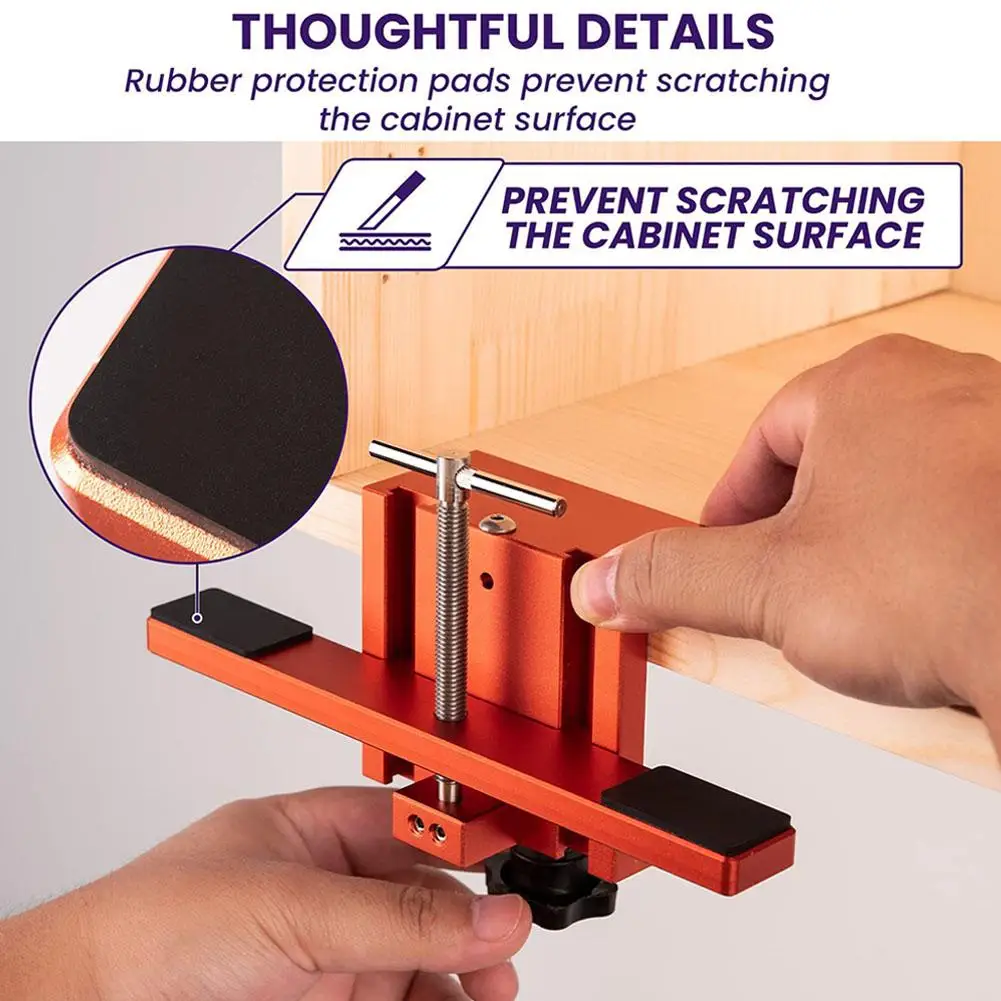 

Cabinet Door Mounting Jig, Support Arm and Clamp Integrated, Aluminum Alloy Body Heavy Duty Tool for Cabinets with Face Fra A1G5