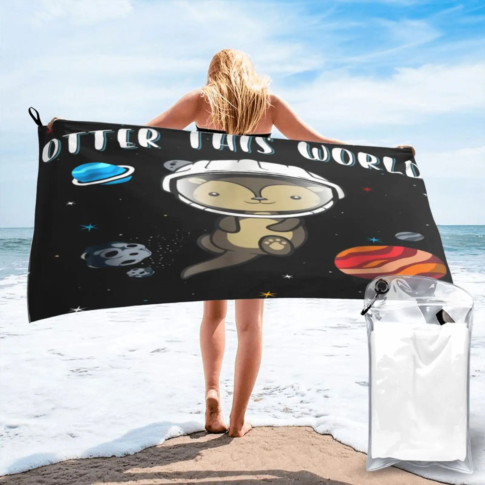 

Otter This World Outer Space With Beach Towel Spa Spa Bathroom Products Beach Cover Up Bath Towel Large Bath Towel Beach Cover