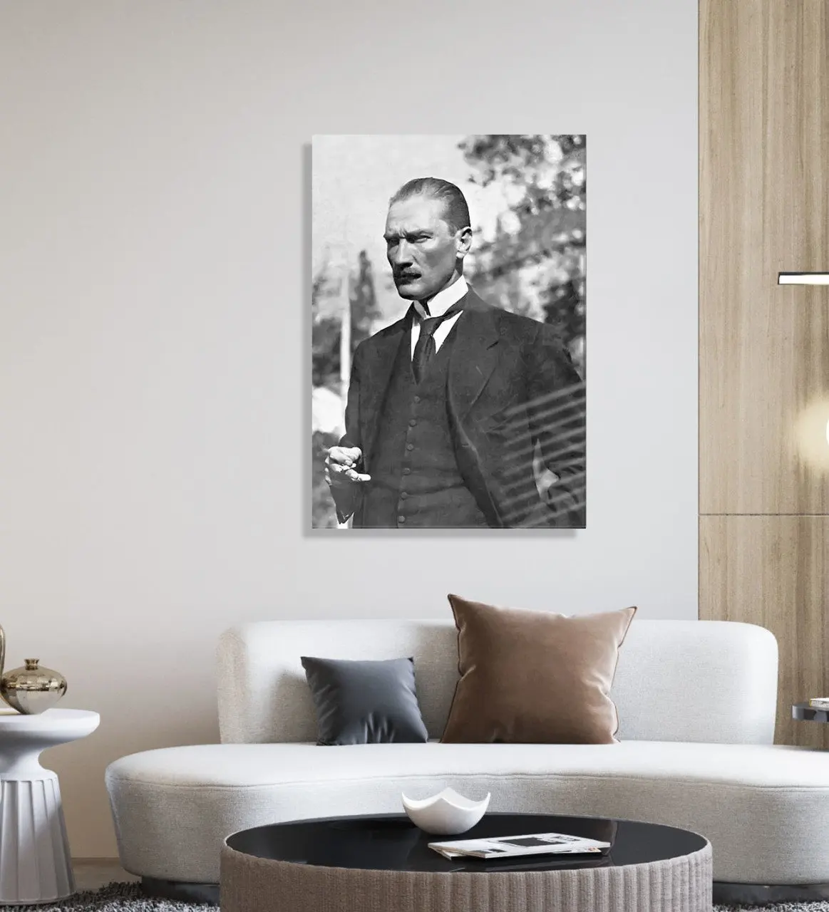 

BK Gift ataturk themed glass table 30x45cm-6
