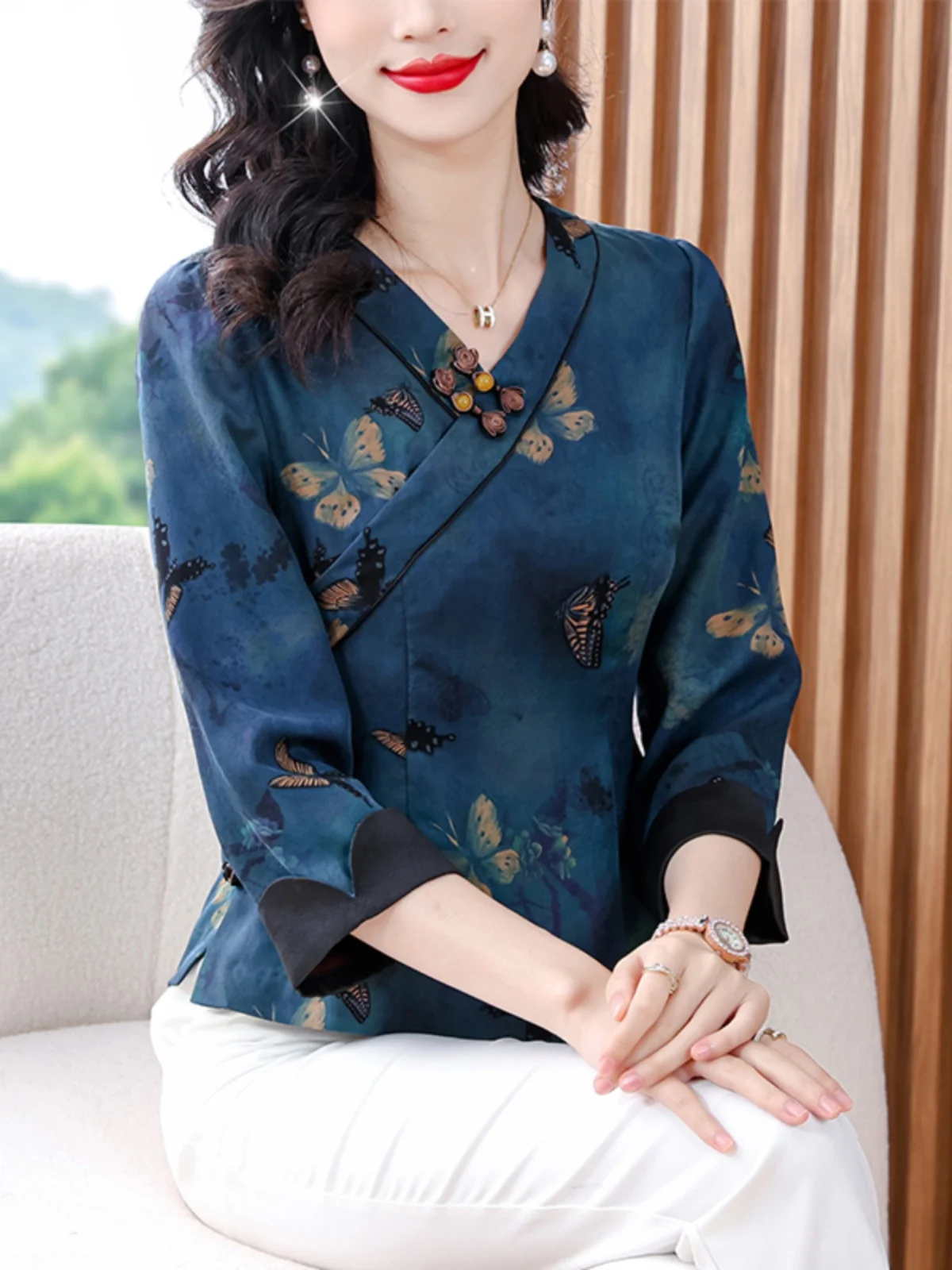 Китайская пряжа Hualuo Xiangyun женский короткий китайский костюм топ универсальная