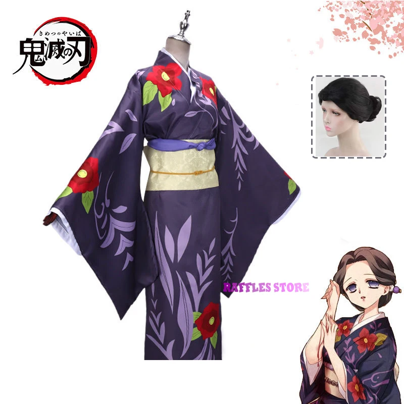 

Kimetsu No Yaiba Tamayo Kimono Cosplay Costume Wig Lady Cos Game Anime Party Uniform Halloween Play Role Clothes disfraces