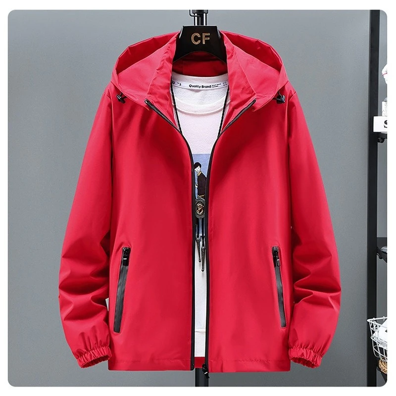 

2022 Spring and Autumn New Korean Version Solid Color Sports Casual Hooded Jacket Men's Loose Zipper Tooling Jacket Trend
