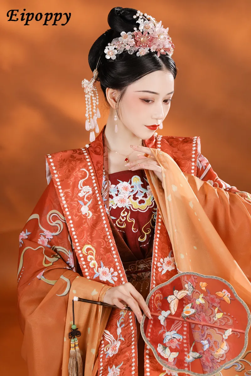 Женская двубортная юбка-халат с талией династии Сун Ся Чан Ханфу