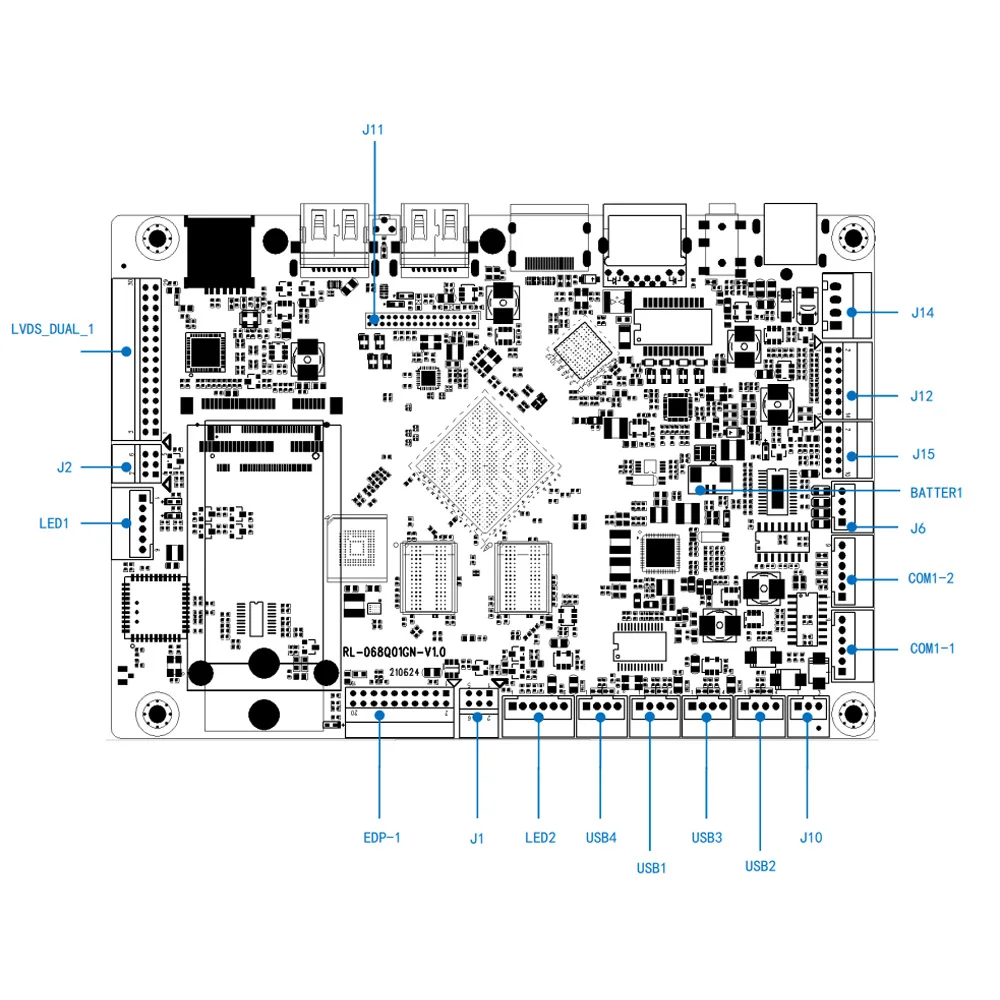 Фото RL-068Q01GN ARM Cortex A55, 4-ядерный Rockchip RK3568, макетная плата с открытым корнем, поддержка Android 12, многоэкранный дисплей №5