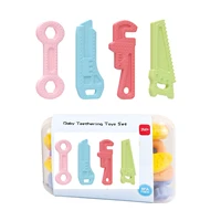 4pcs baby teething toys cute teether toy food grade silicone infant supplies teether holders baby pacifier teethers