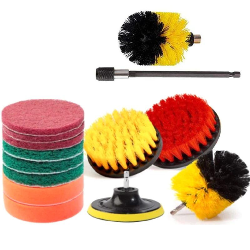 

14-Piece 4-Inch Brush Accessory Kit, Electric Dust Collector Kit, Scrub Pad Cleaning Kit for Tile Bathtub