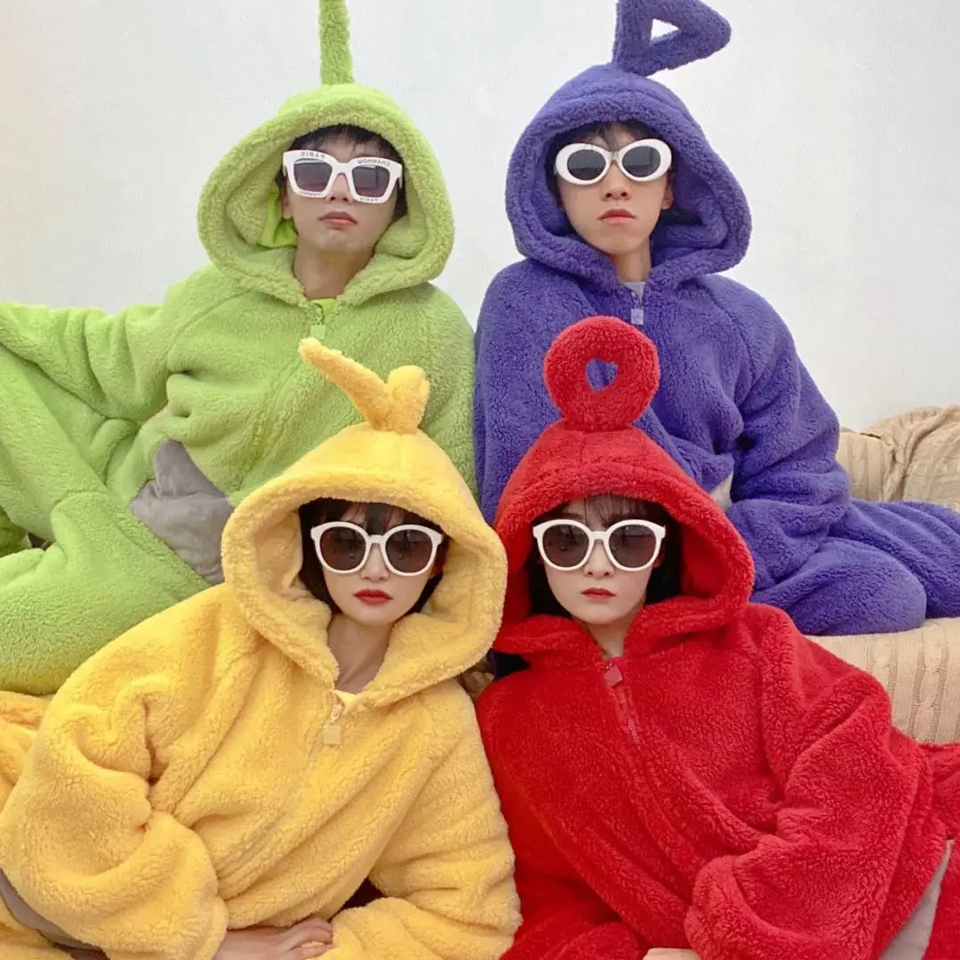

Unisex Teletubbies Costumes Disi Onesies Lala Bodysuit Cosplay Pajamas Adult Pyjamas Animal Sleepwear Jumpsuit Halloween