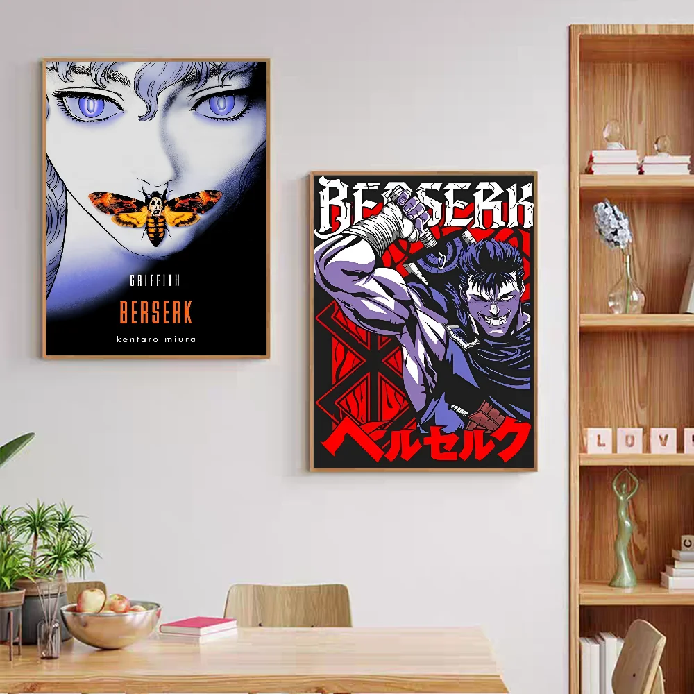 Kentaro Miura Berserk Anime Posters Sticky Whitepaper Prints Artwork Kawaii Room Decor