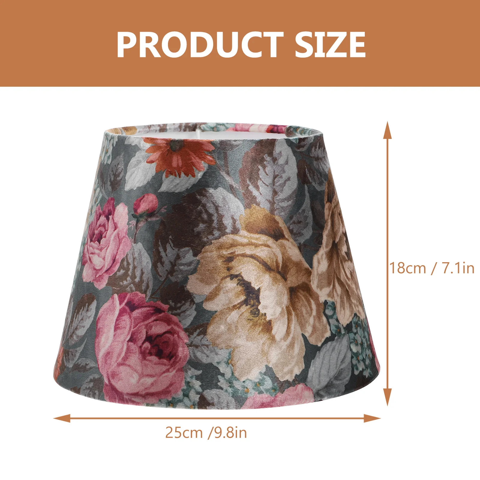 

Lamp Shade Practical Lampshade Cloth Flowery Pattern Rustic Decor Cover Black Shades Table Bedroom Wall Light