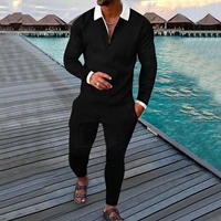 2022 mens tracksuit autumn long sleeve polo shirt and long suit two piece set male gym sport golf clothing streetwear for men
